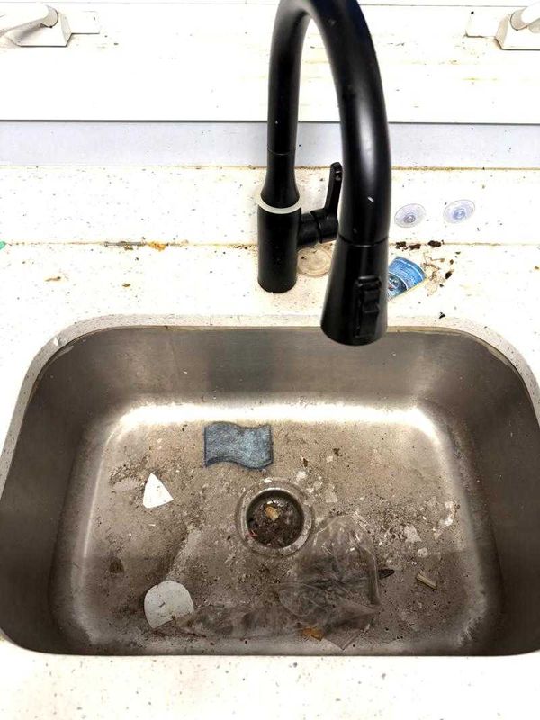 Kitchen sink before