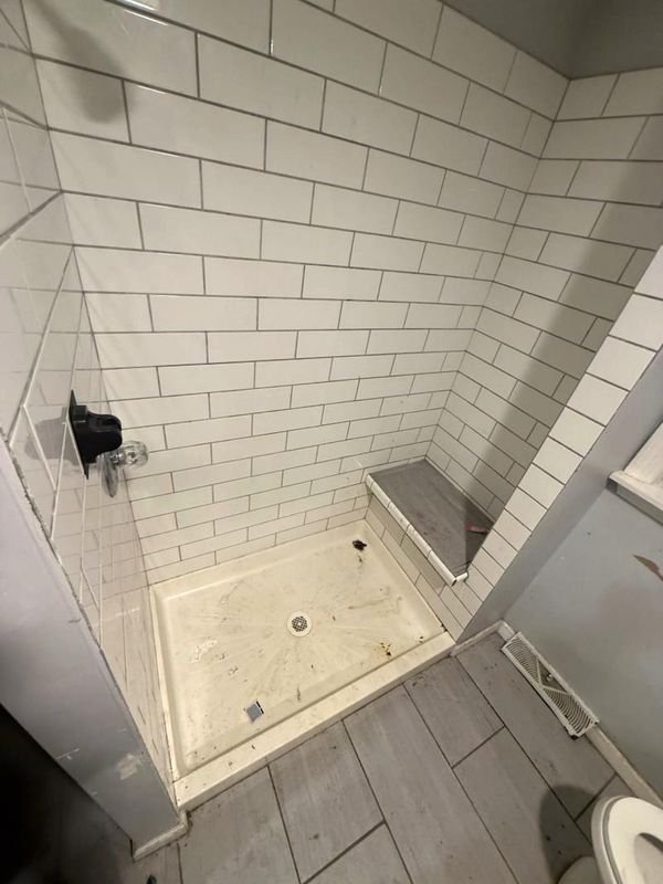 Walk-in shower before